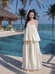 (BÁN LẺ) Set Nữ GRAZIE  2 Dây Vải Gấm Dịu Dàng Nữ Tính GOÛT DE JUN