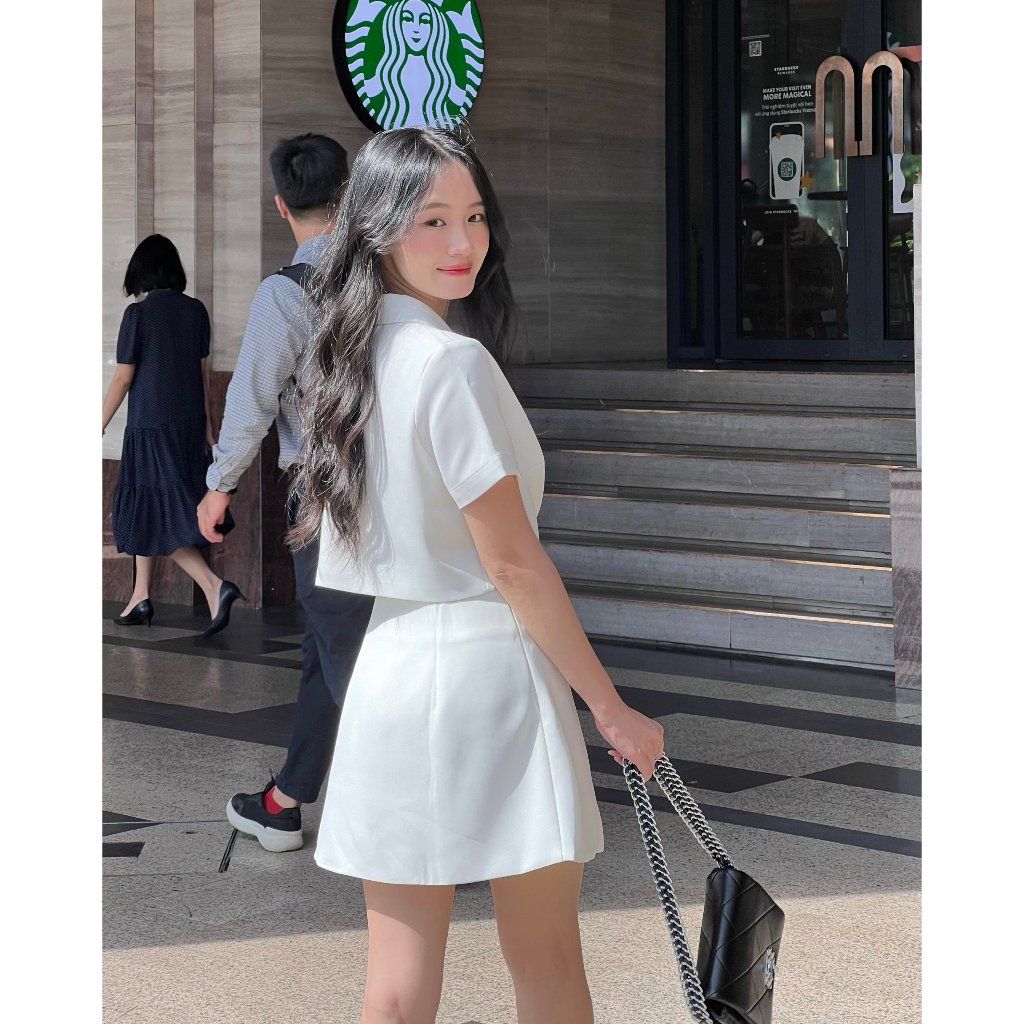 Set Áo Vest Croptop Phối Chân Váy Chữ A Basic Công Sở (bán lẻ) - PAMPI SET - GOÛT DE JUN