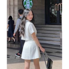 Set Áo Vest Croptop Phối Chân Váy Chữ A Basic Công Sở (bán lẻ) - PAMPI SET - GOÛT DE JUN