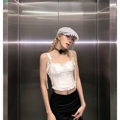 Áo Croptop Corset Ôm Dáng Phối Ren Thời Trang- FIRE TOP - GOÛT DE JUN