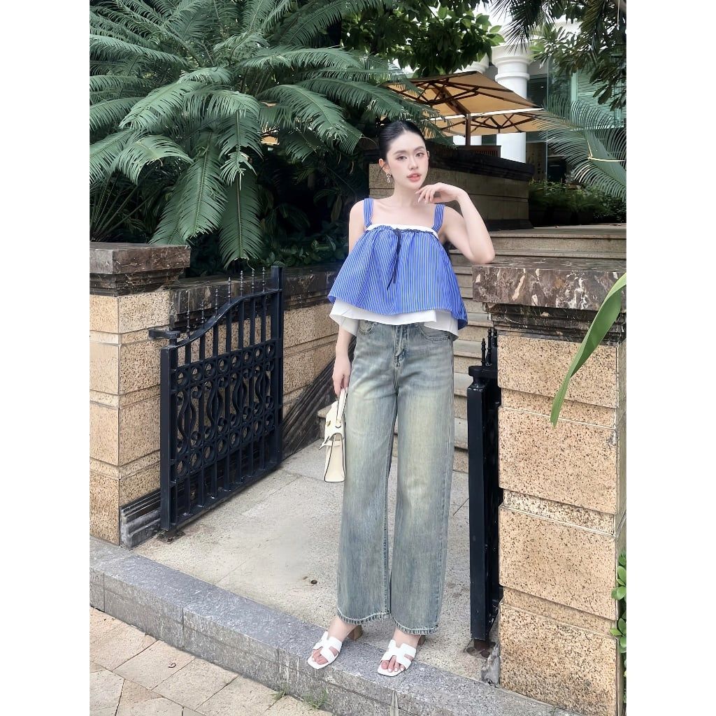 Quần Jeans Nữ Ống Rộng BASIC Thời Trang - TRAFFY JEAN - GOÛT DE JUN