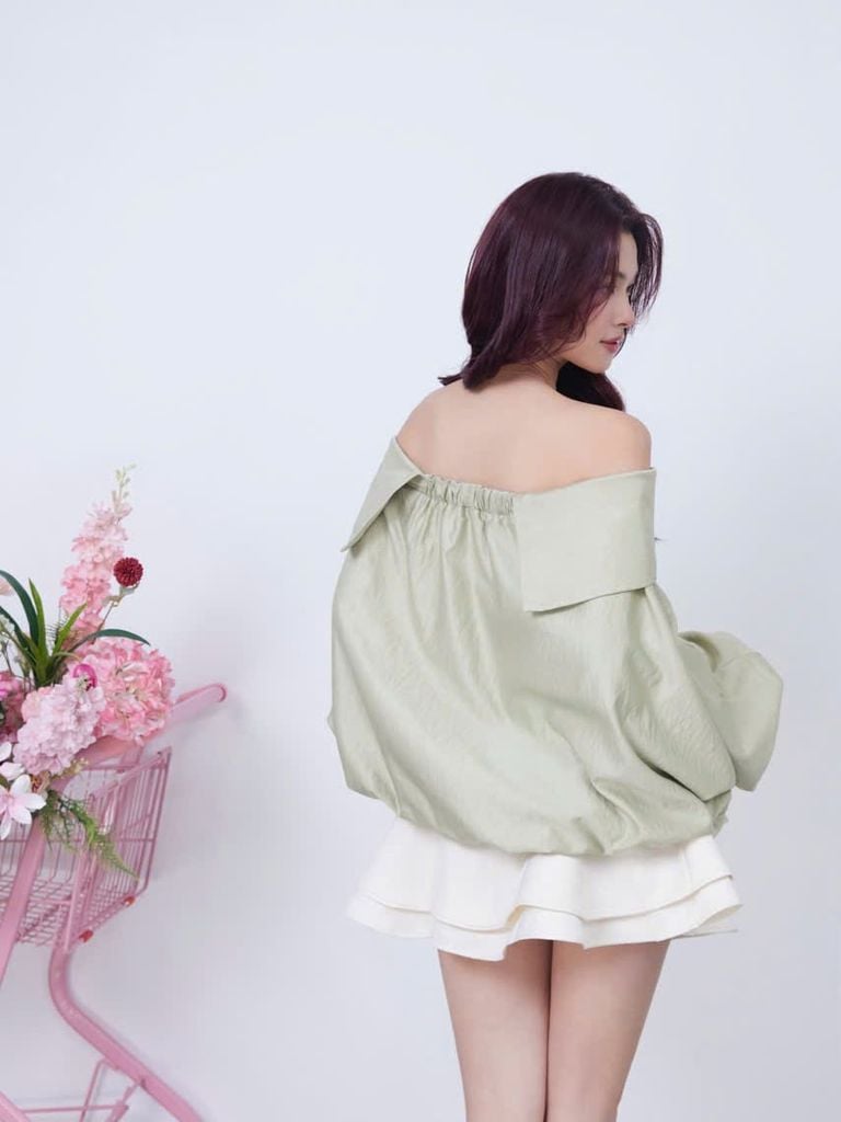 Áo Kiểu Tay Phồng Trễ Vai Trơn Form Babydoll - SULLY TOP - GOÛT DE JUN