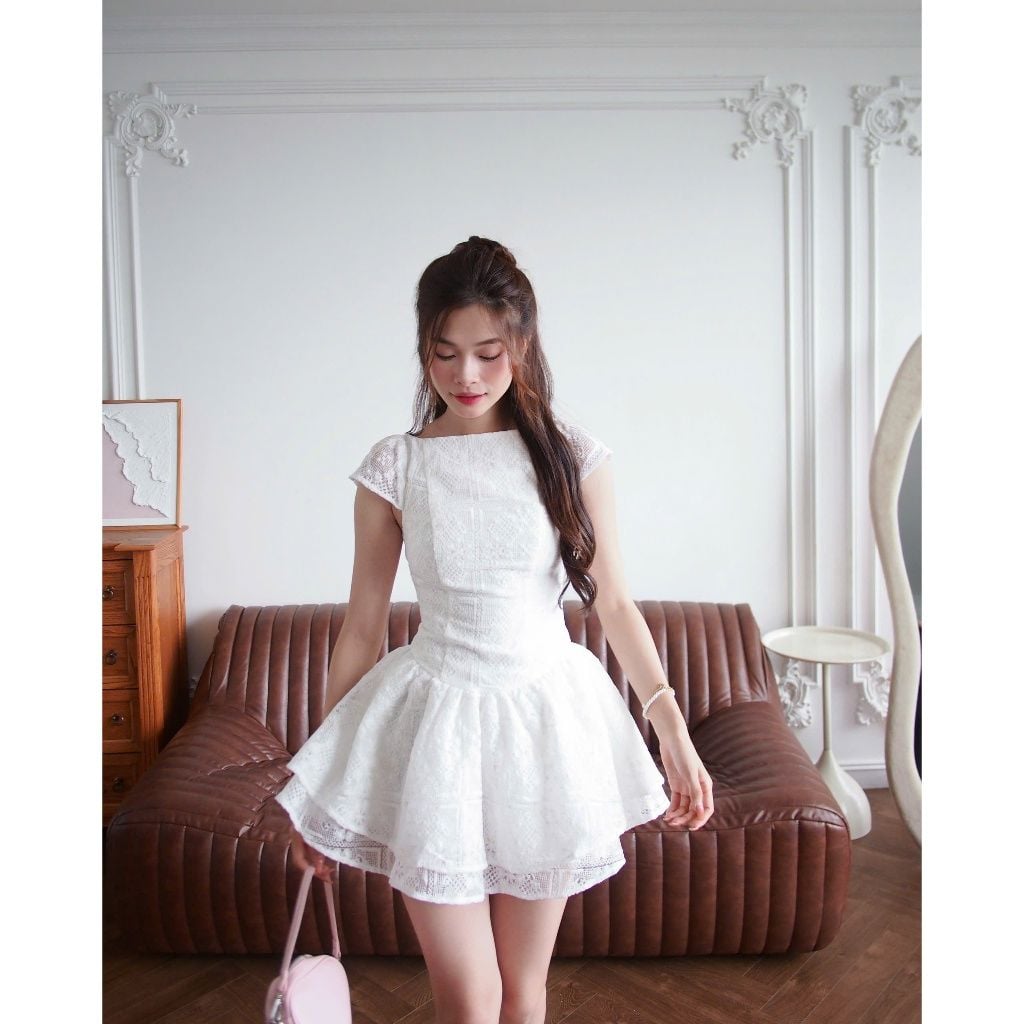 Đầm Nữ Dự Tiệc Mini Ren Hoa Form Xòe Quyến Rũ  - DOGEN DRESS - GOÛT DE JUN
