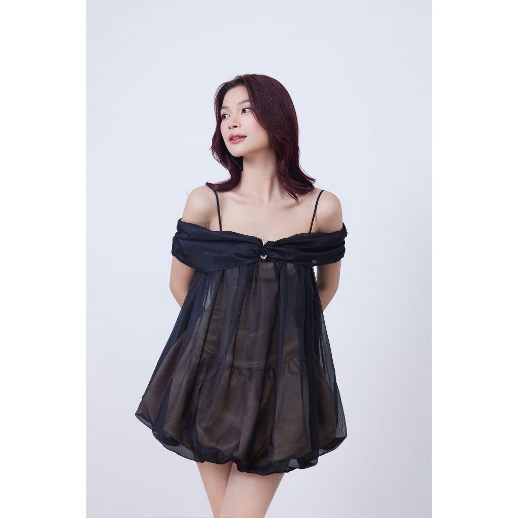 Đầm Nữ Mini Dự Tiệc Thiết Kế Trễ Vai DángBí Dễ Thương - MEUNS DRESS - GOÛT DE JUN
