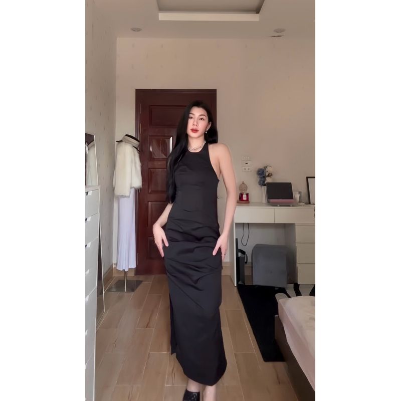 Đầm Nữ Cổ Yếm Hở Lưng Dáng Dài Tôn Body - JASME DRESS - GOÛT DE JUN