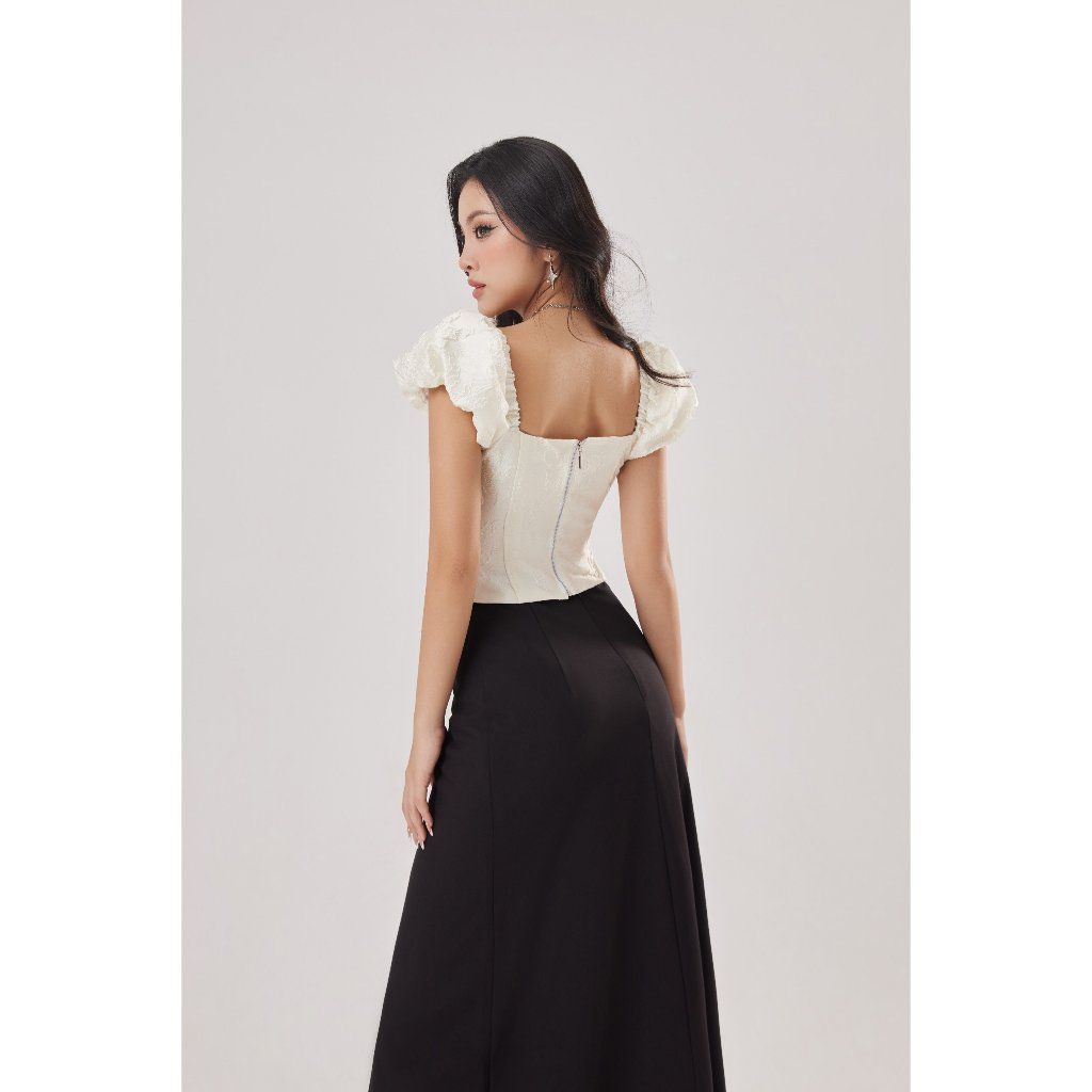 Áo Croptop Dáng Corset Tay Bồng Tôn Eo - CALIE TOP - GOÛT DE JUN