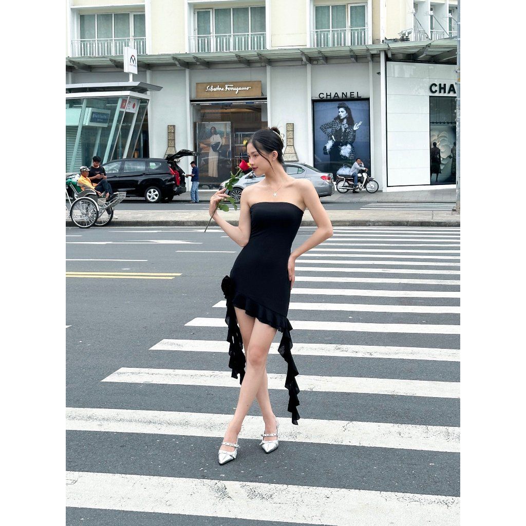 Đầm Body Cúp Ngực Bèo Xếp Tua Rua Tôn Dáng Quyến Rũ - JENNI DRESS - GOÛT DE JUN