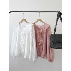 GOÛT DE JUN - Áo Somi Nữ Tơ Tay Dài Cổ Bèo - DARI TOP