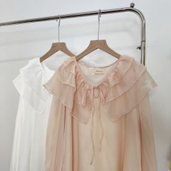 GOÛT DE JUN - Áo nữ thiết kế cổ bèo tay phồng - HEBE TOP