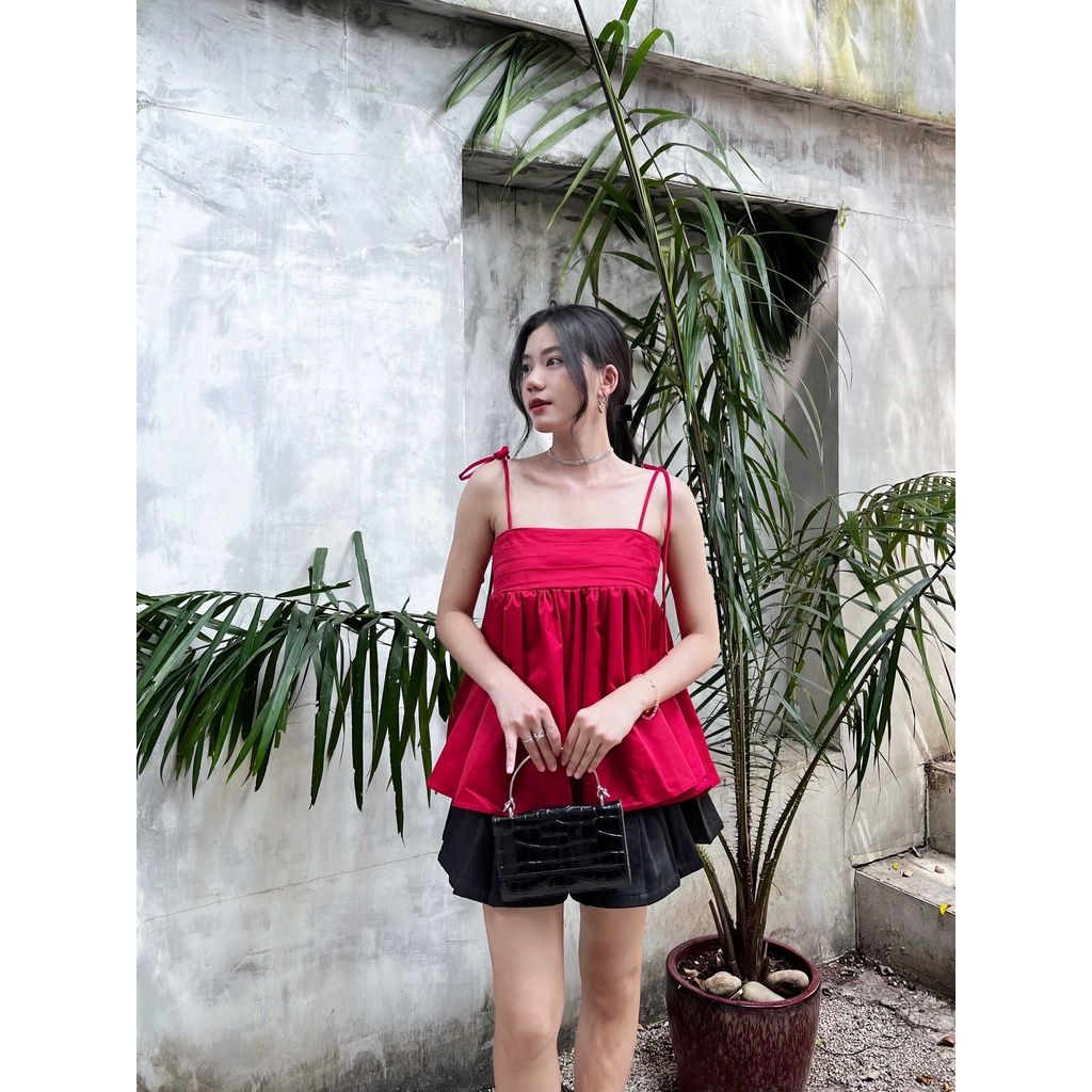 GOÛT DE JUN - Áo nữ thiết kế hai dây thắt nơ - JIAN TOP