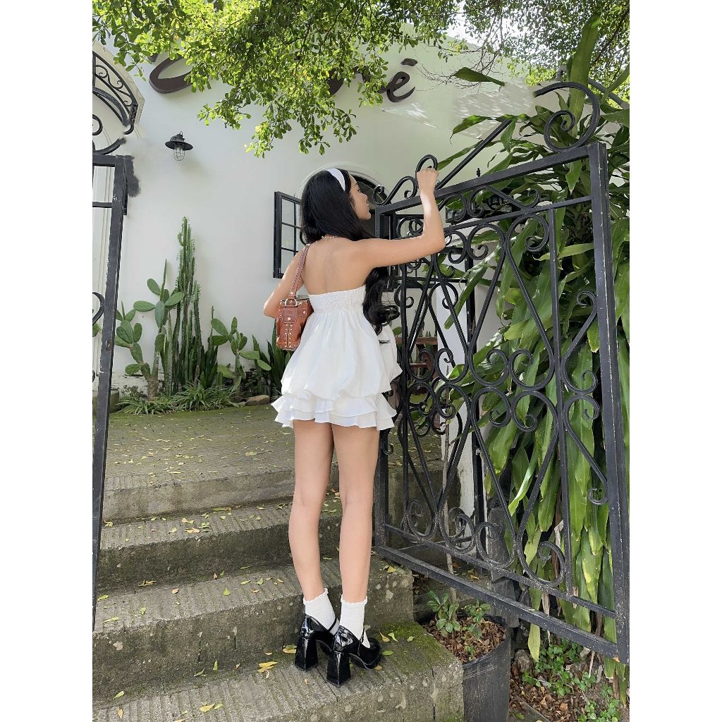 Set Áo Kiểu Nữ Cúp Ngực Dáng Bí Babydoll Phối Chân Váy (bán lẻ) - Ceci Set - GOÛT DE JUN