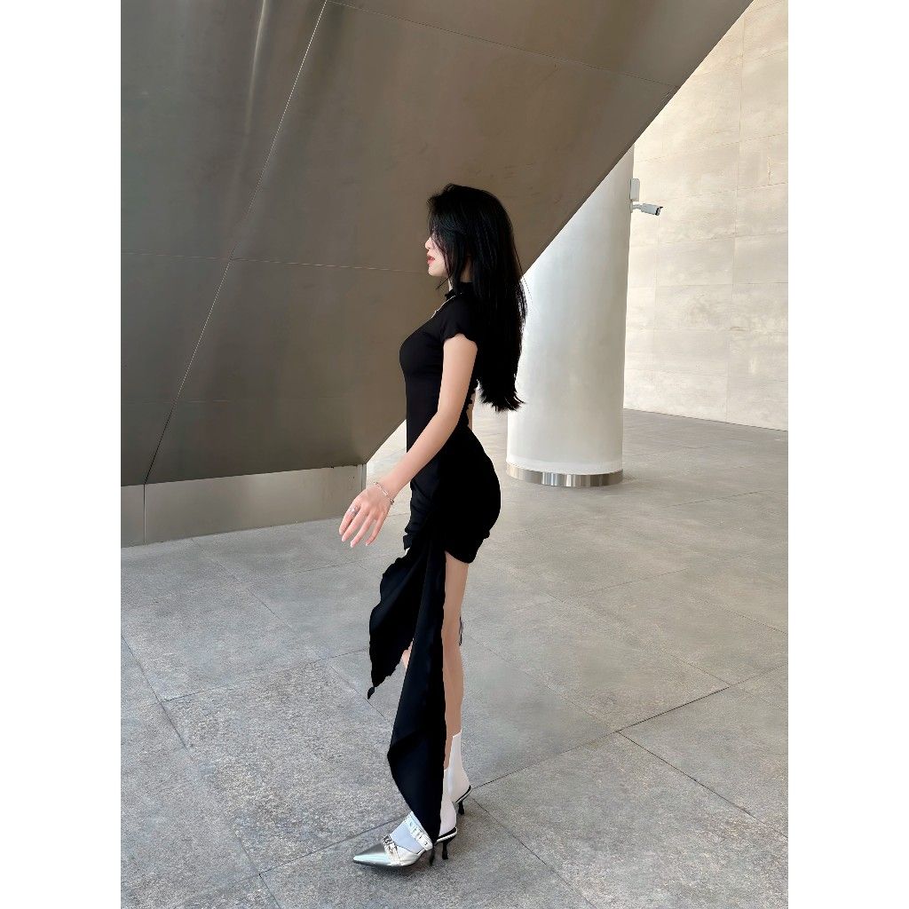 Đầm Body Basic Tay Ngắn Nhún Hông Tôn Dáng - PATINA DRESS - GOÛT DE JUN