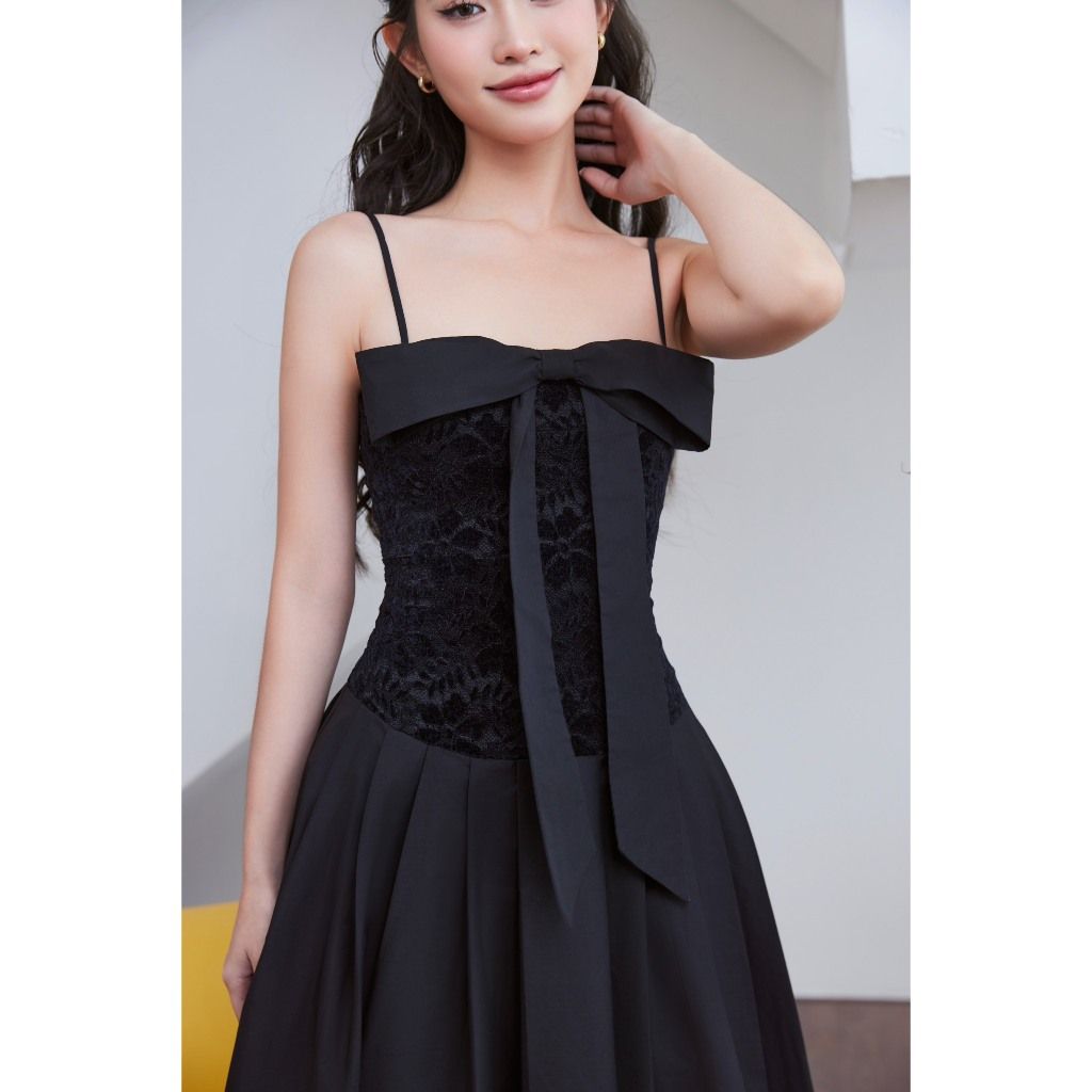 Đầm Nữ Hai Dây Dự Tiện Phối Dáng Xòe - LADIES DRESS - GOÛT DE JUN