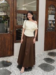 Chân váy Nữ YARBU Xếp Ly Dáng Dài From Xòe Nữ Tính GOÛT DE JUN
