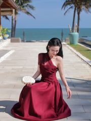 Đầm Nữ CYONS DRESS Form Bí Lệch Vai Dự Tiệc Sang Chảnh GOUT DE JUN