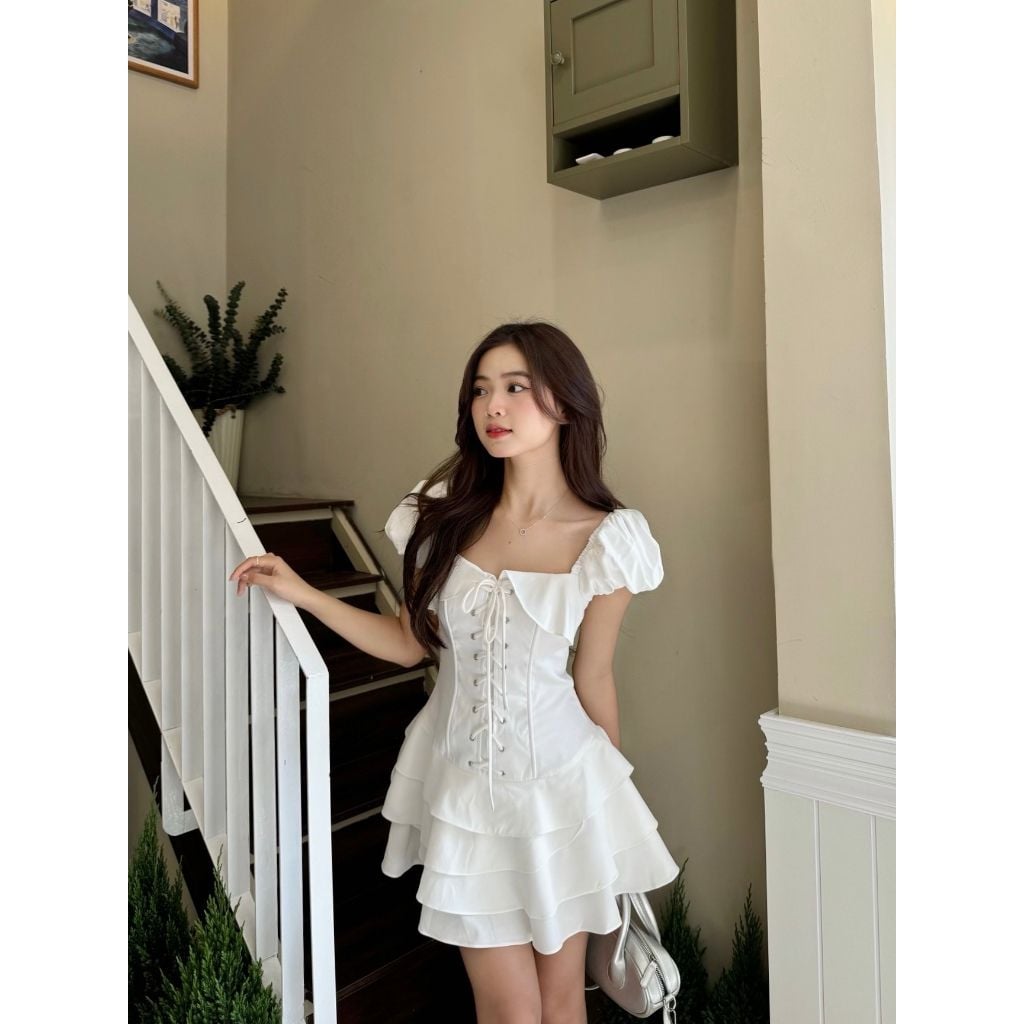 (HÀNG ĐẶT TRƯỚC) Đầm Nữ Tay Phồng Form Ngắn Mini Trẻ Trung - MYUN DRESS - GOÛT DE JUN