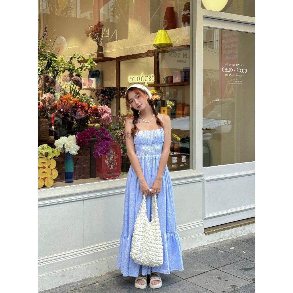 Đầm Nữ Hai Dây Maxi Đi Biển Nhún Eo Tôn Dáng - ROMIS DRESS - GOÛT DE JUN