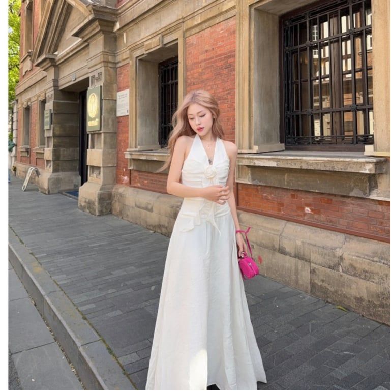 Đầm Nữ Thiết Kế Cổ Yếm Hở Lưng Sexy Dáng Dài - AYARI DRESS - GOÛT DE JUN