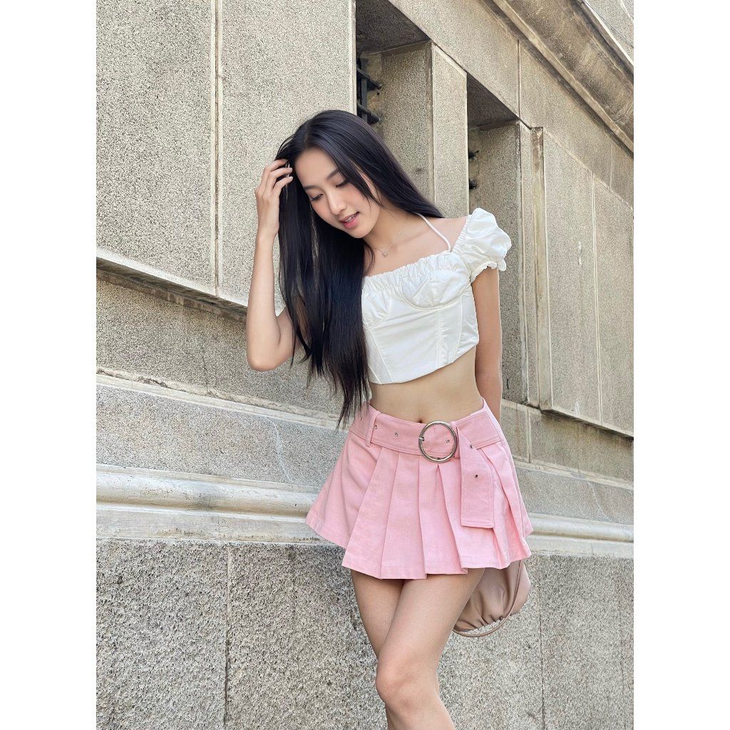 Áo Croptop Tay Ngắn Màu Trơn Nữ Tính Dễ Thương Cho Nữ - ROOMY TOP - GOÛT DE JUN