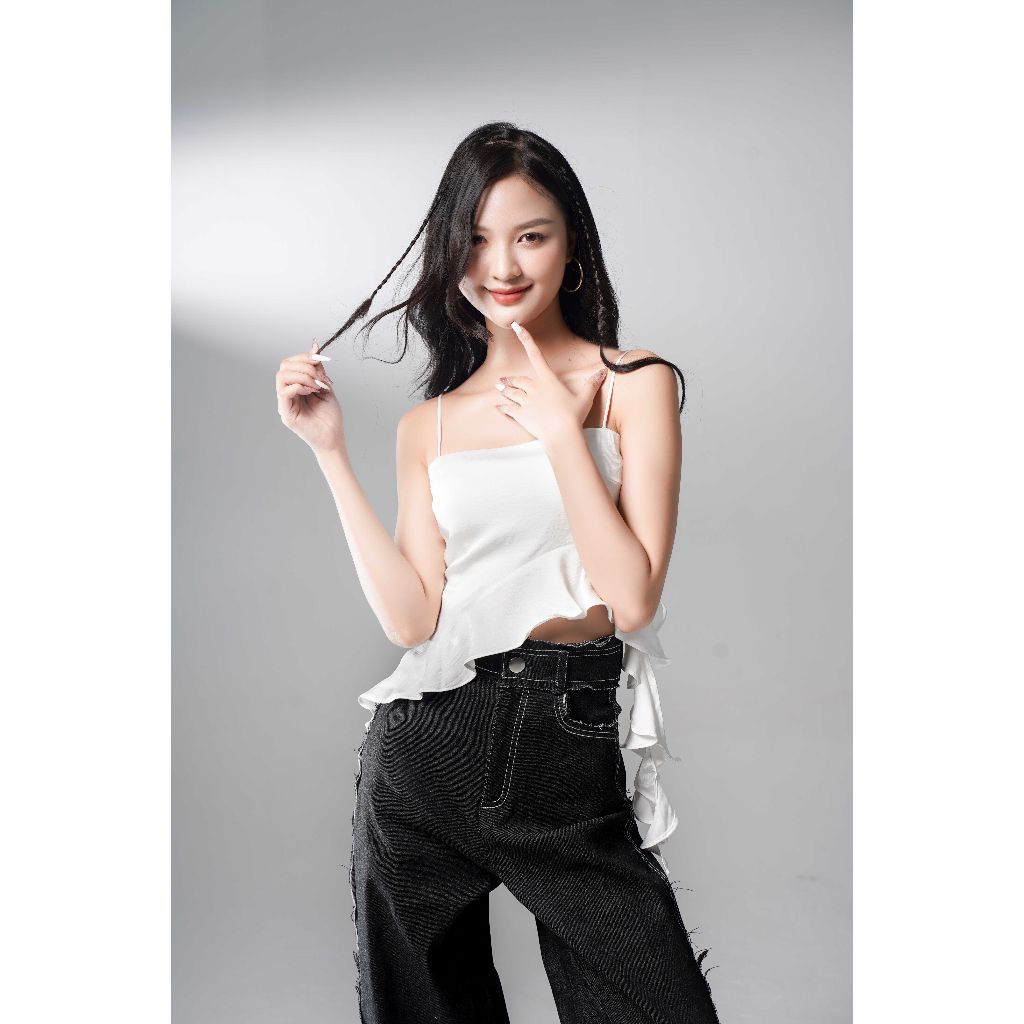 Áo Nữ Hai Dây Phối Tua Rua Thời Trang - Eira Top - GOÛT DE JUN