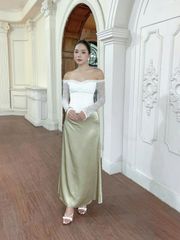 Áo Kiểu Nữ KAERIN Tay Dài Phối Ren Ôm Body Kiểu Trễ Vai Phong Cách Quyến Rũ GOÛT DE JUN