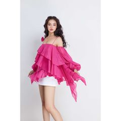 Áo Kiểu Trễ Vai Tầng Bèo Nhẹ Nhàng - Golie Top - GOÛT DE JUN