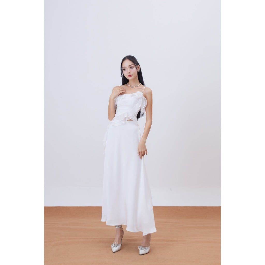 Áo Croptop Nữ Lệch Vai Phói Tua Rua Bánh Bèo - PAMIN TOP - GOÛT DE JUN