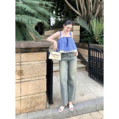 Áo Nữ Hai Dây Thiết Kế Cổ Vuông Babydoll Hai Lớp Dễ Thương   - SERGI TOP - GOÛT DE JUN