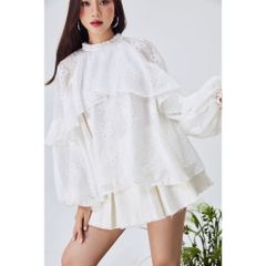 Áo Kiểu Nữ Freesize Phối Bèo Dễ Thương - CELLA TOP -  GOÛT DE JUN