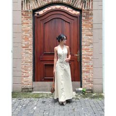 Đầm Nữ Thiết Kế Cổ Yếm Form Dài Tôn Dáng- MEIKO DRESS - GOÛT DE JUN