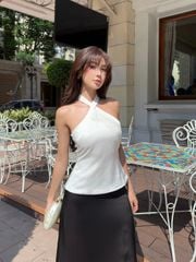 Chân váy Nữ GORGEH Lụa Dáng Dài Phối Ren GOÛT DE JUN