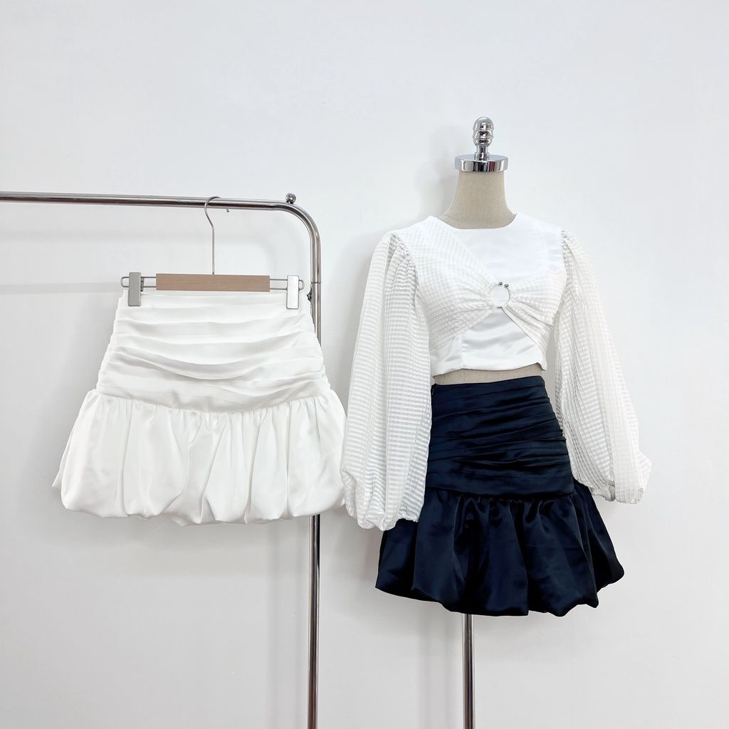 Chân váy nữ thiết kế nhún eo dáng bí - BOBE SKIRT - GOÛT DE JUN