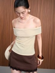 Áo Nữ BIZMAL Trễ Vai Nữ Tính Ôm Body Basic GOUT DE JUN