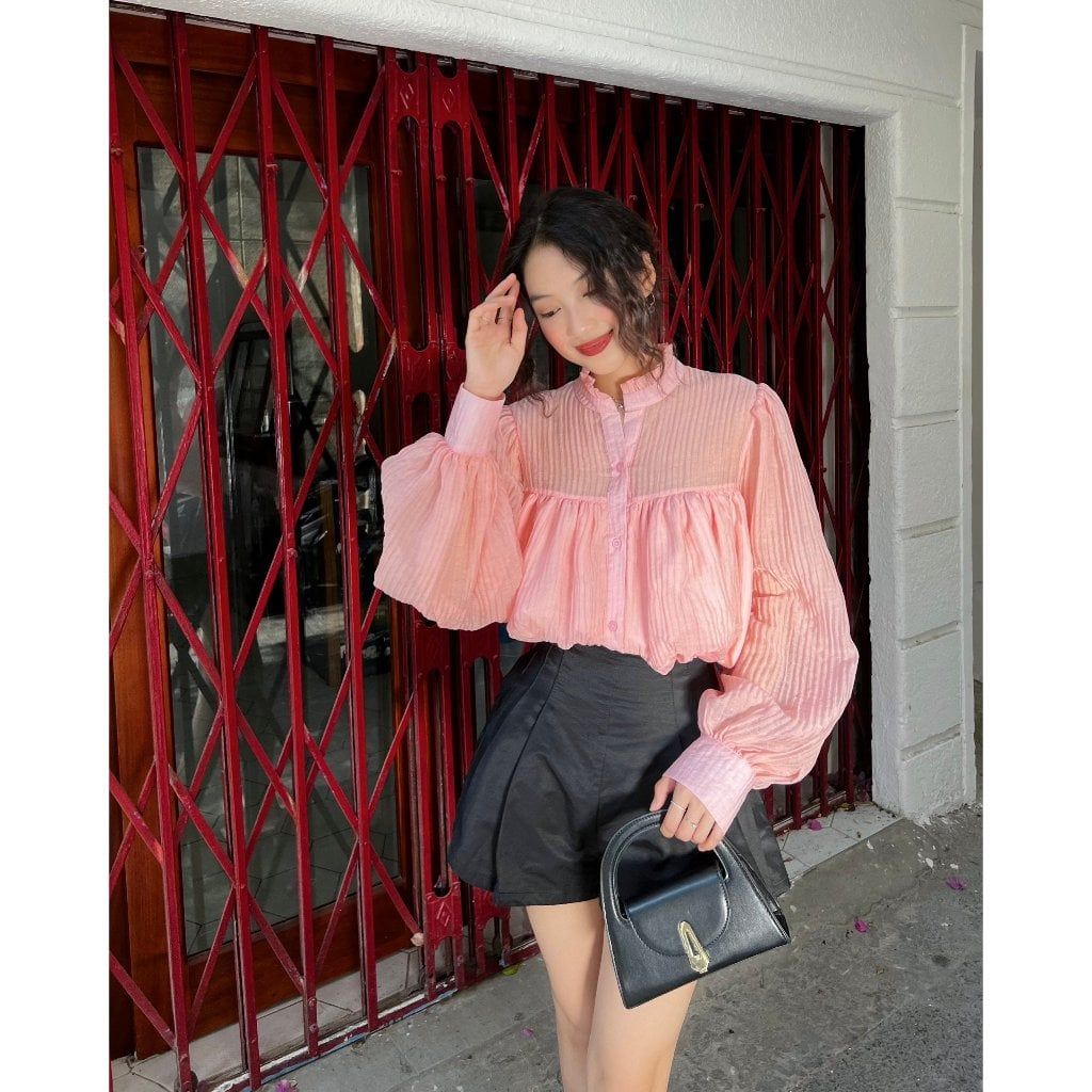 Áo Kiểu Tay Phồng Dài Babydoll Phong Cách Hàn Quốc - JISNA TOP -  GOÛT DE JUN