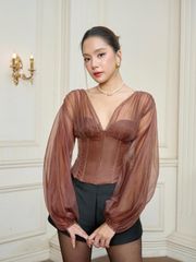 Áo Nữ ITASHA Tay Dài Corset Cổ V Quyến Rũ  GOÛT DE JUN
