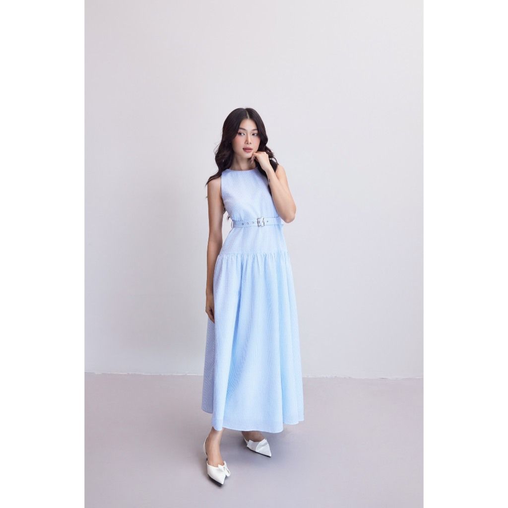 Đầm Nữ Dài Freesize Phối Thắt Lưng Tôn Dáng - ANDRA DRESS - GOÛT DE JUN