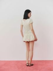 (Bán Lẻ) Set Nữ DREASY Áo Tay Phồng Chấm Bi Cổ Chữ V Và Chân Váy Bí Dễ Thương  GOÛT DE JUN