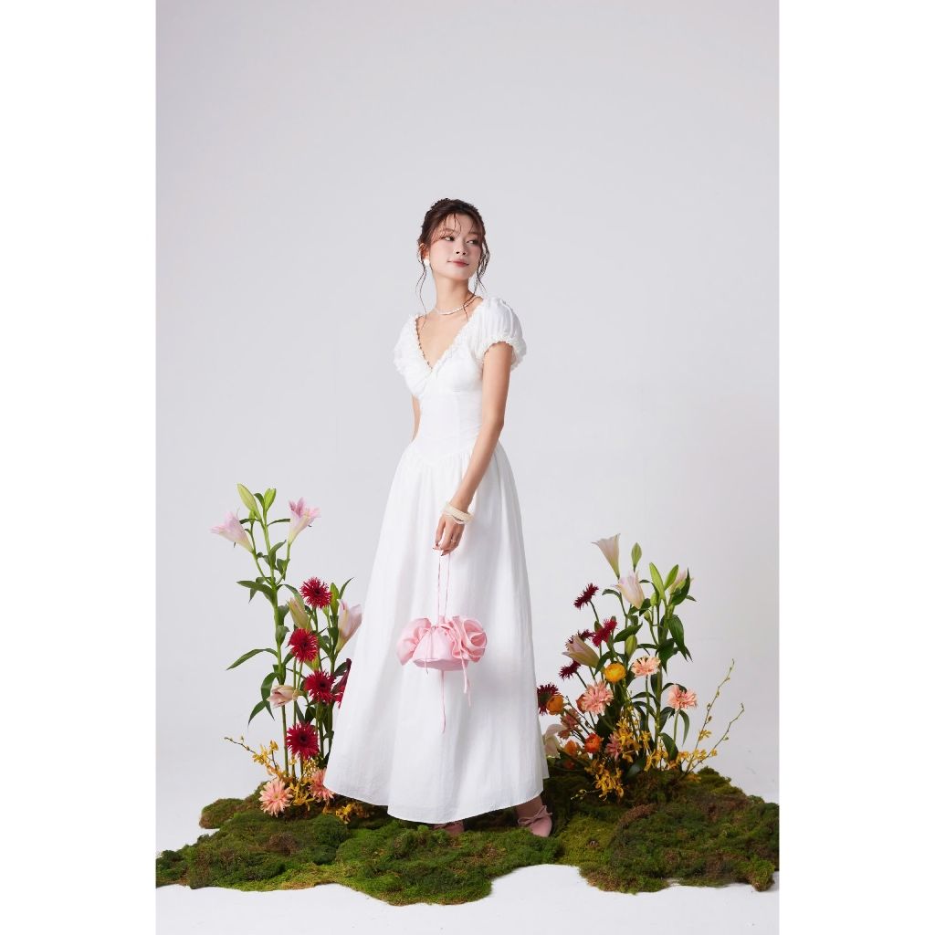 Đầm Nữ Dáng Dài Cổ V Dáng Xoè - DENZYS DRESS - GOÛT DE JUN