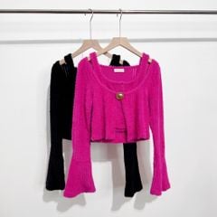 GOÛT DE JUN - Set áo Cardigan kèm áo croptop lông mềm mịn - MENA TOP
