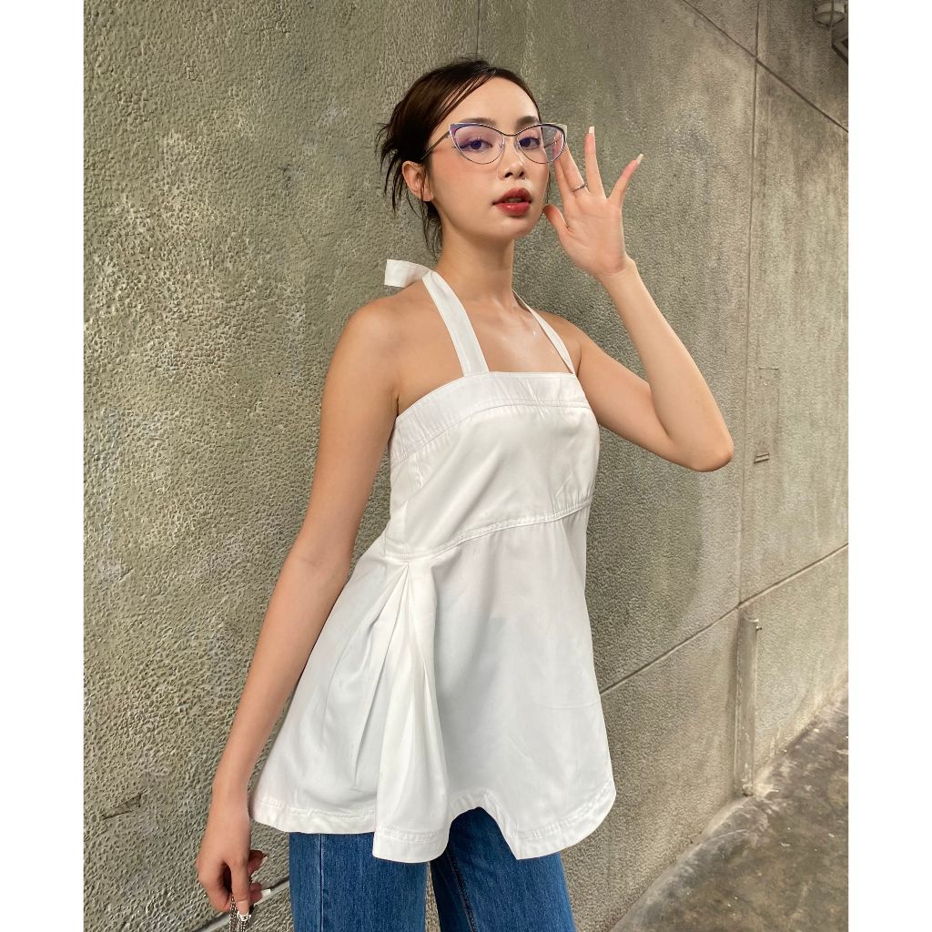 Áo Nữ Cổ Yếm Thiết Kế Vạt Xéo - REYA TOP - GOÛT DE JUN