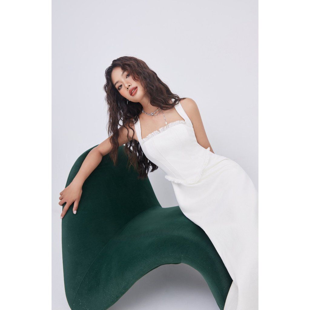 Đầm Dài Trắng Tua Rua Hai Dây Form Suông - INCO DRESS - GOÛT DE JUN