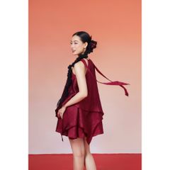 Đầm Freesize Cổ Yếm Cột Nơ Dáng Xòe Tầng Dành Cho Nữ - CHENDY DRESS - GOÛT DE JUN