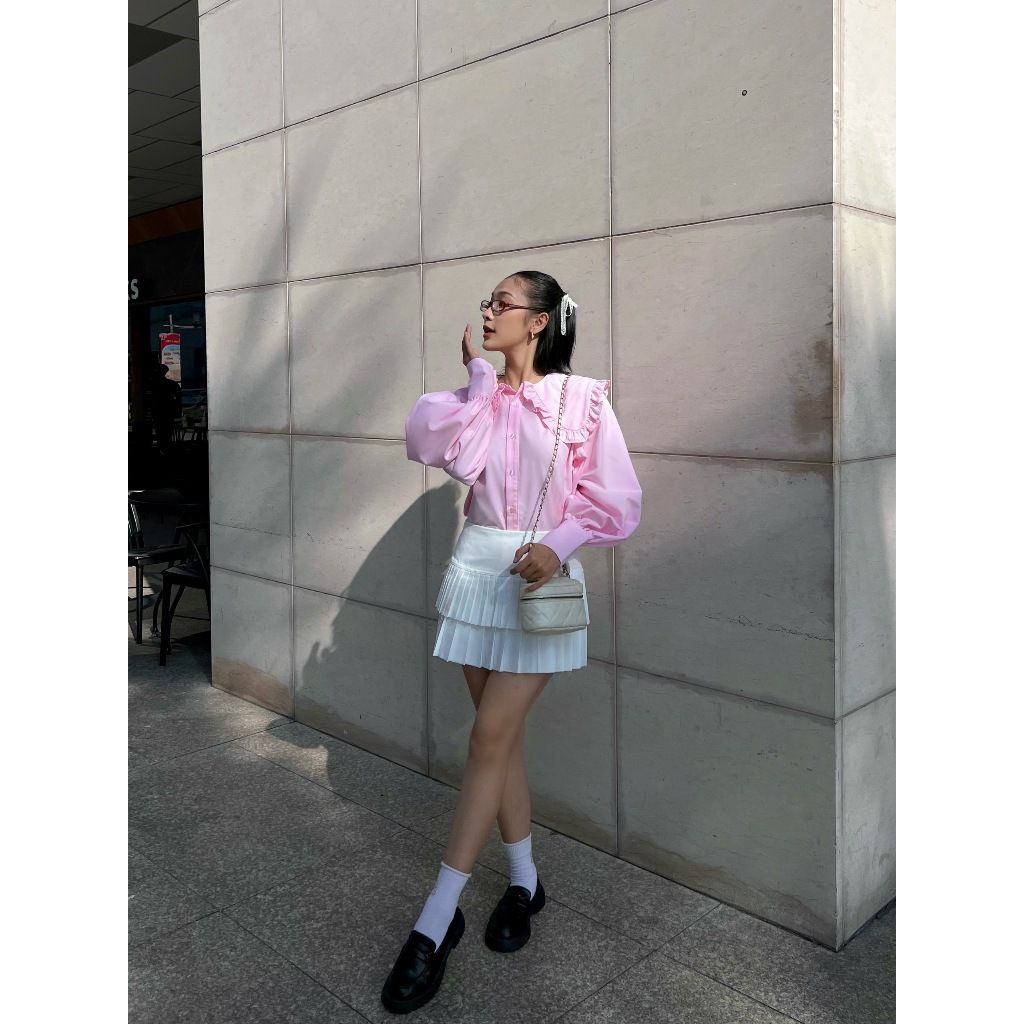 Áo Sơ Mi Tay Phồng Cổ Bèo Tiểu Thư - MAYBI SHIRT - GOÛT DE JUN