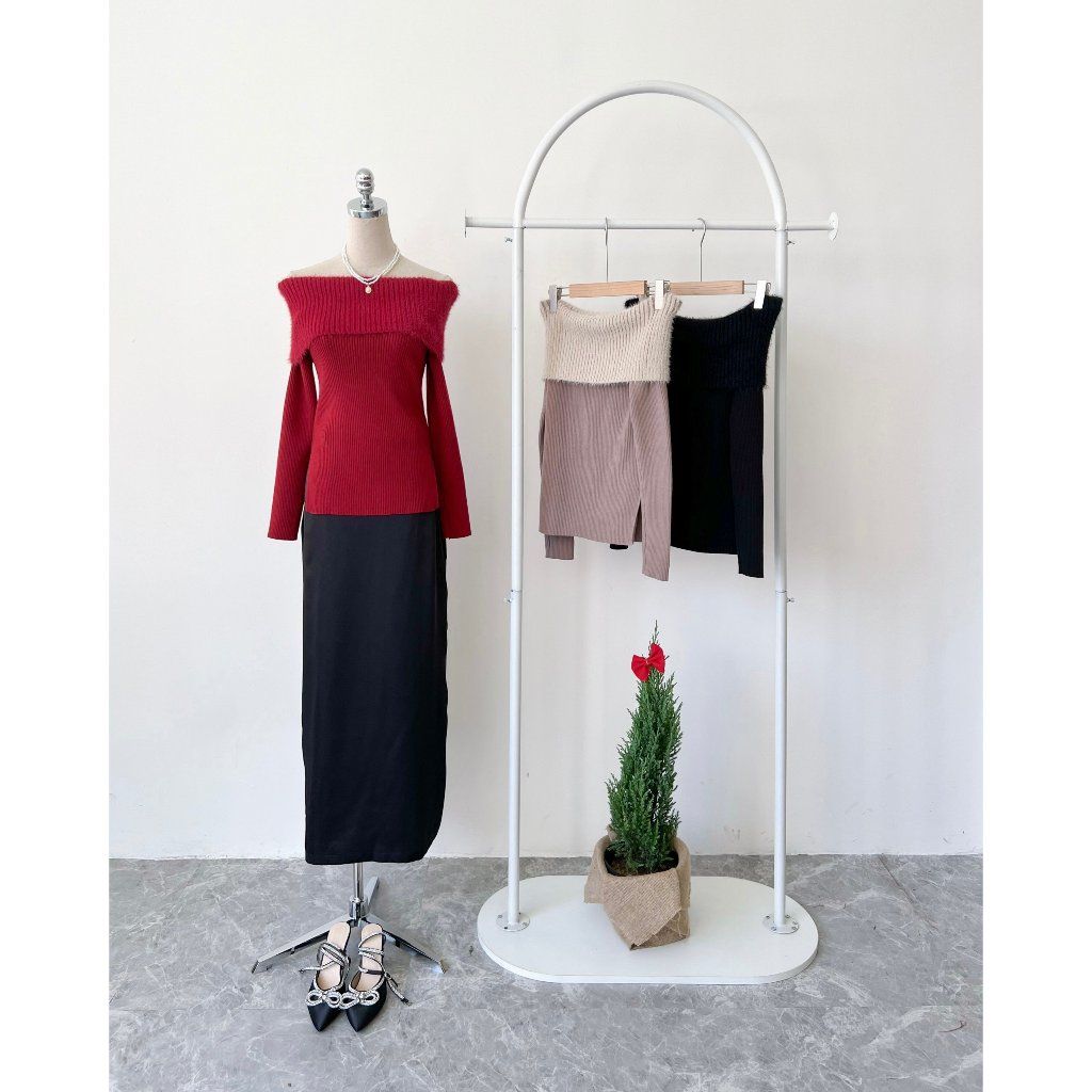 Áo Len Trễ Vai Nữ Freesize Tay Dài - DARLA TOP -  GOÛT DE JUN