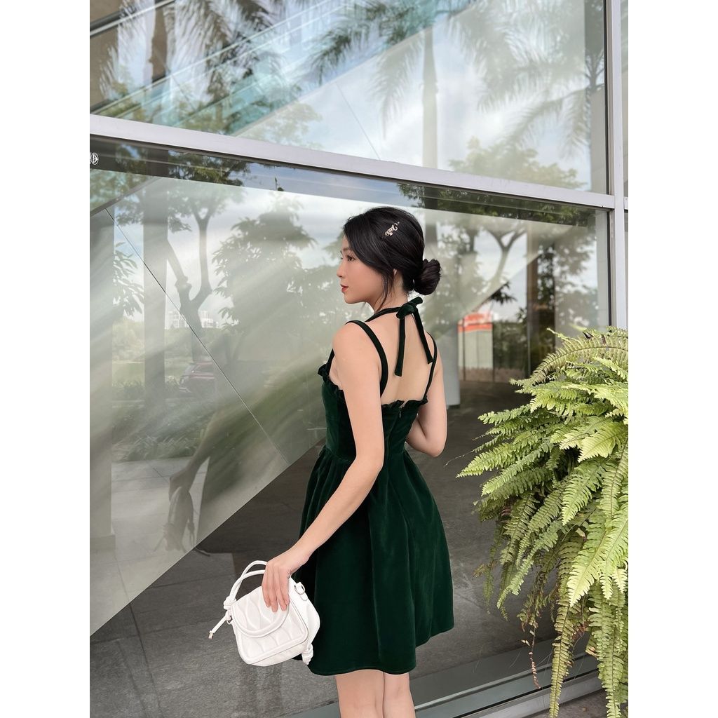 Đầm nhung hai dây dáng xòe tiểu thư NITA DRESS - GOÛT DE JUN