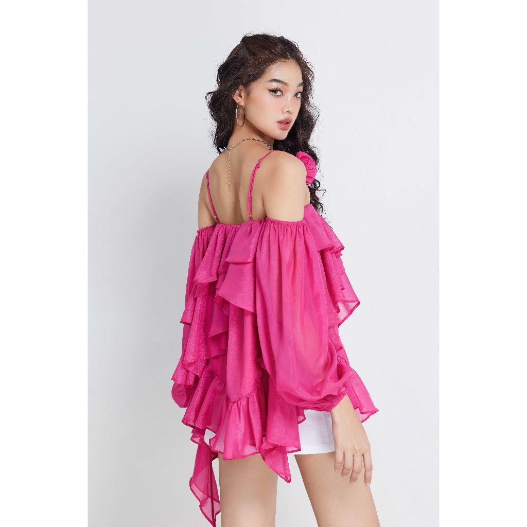 Áo Kiểu Trễ Vai Tầng Bèo Nhẹ Nhàng - Golie Top - GOÛT DE JUN