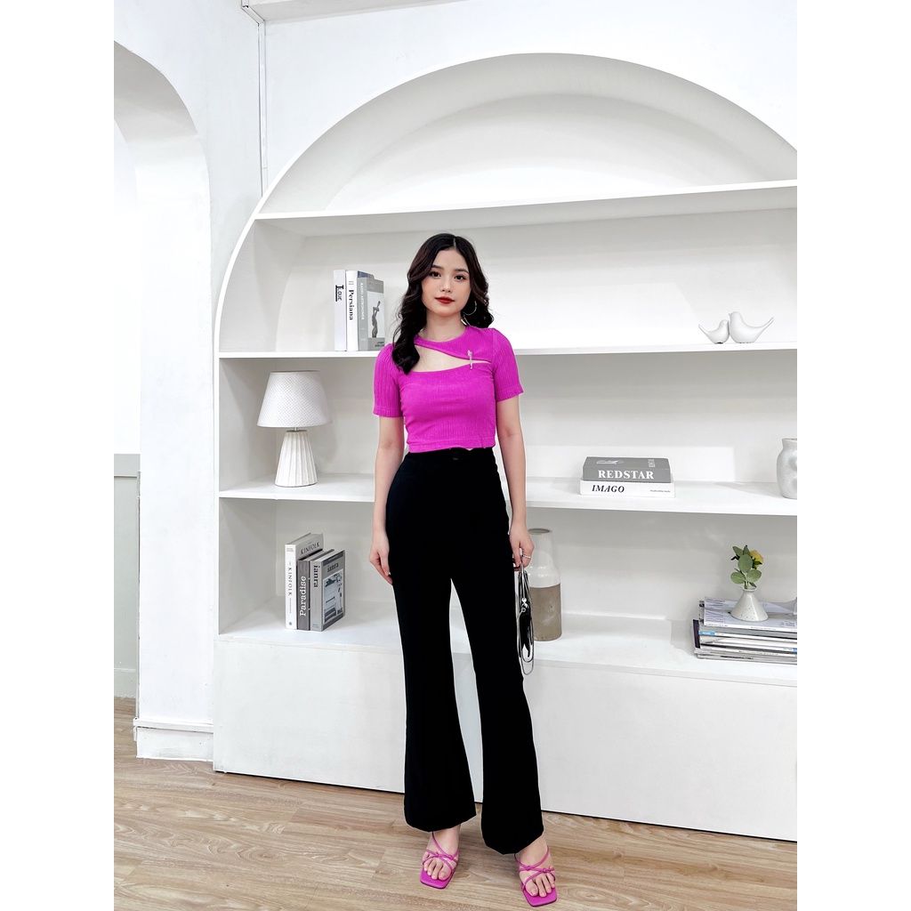 Quần Ống Loe Nữ Tôn Dáng Cạp Cao Olaf Pants - GOÛT DE JUN