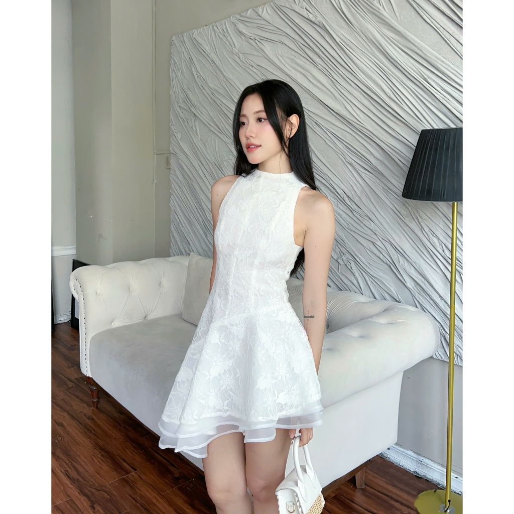 Đầm Ren Nữ Dự Tiệc Thiết Kế Lệch Tà Nữ Tính - SKYLAR DRESS - GOÛT DE JUN