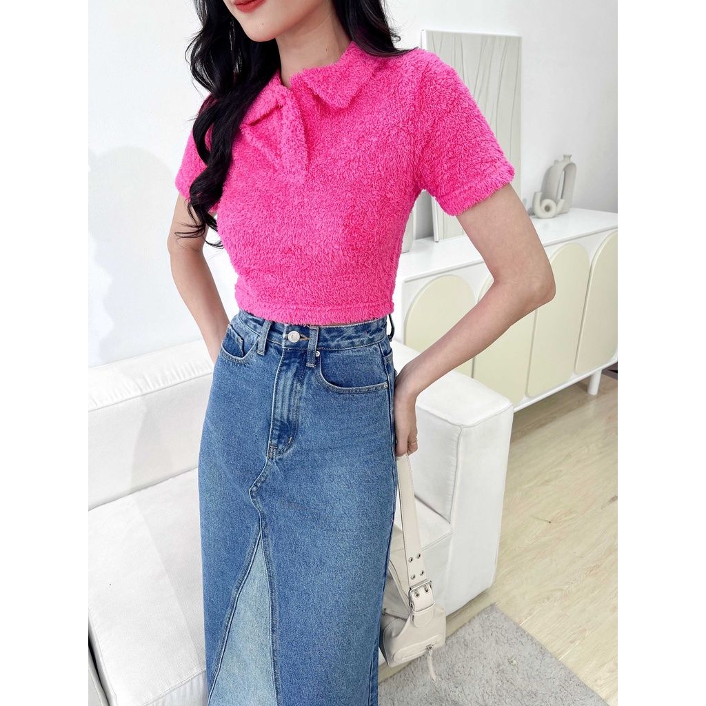 GOÛT DE JUN - Áo croptop nữ cổ bẻ  - Ivy Top