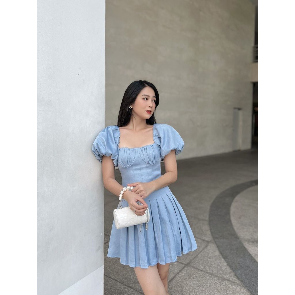 Đầm nữ tay phồng xếp ly form ngắn WYNA DRESS - GOÛT DE JUN